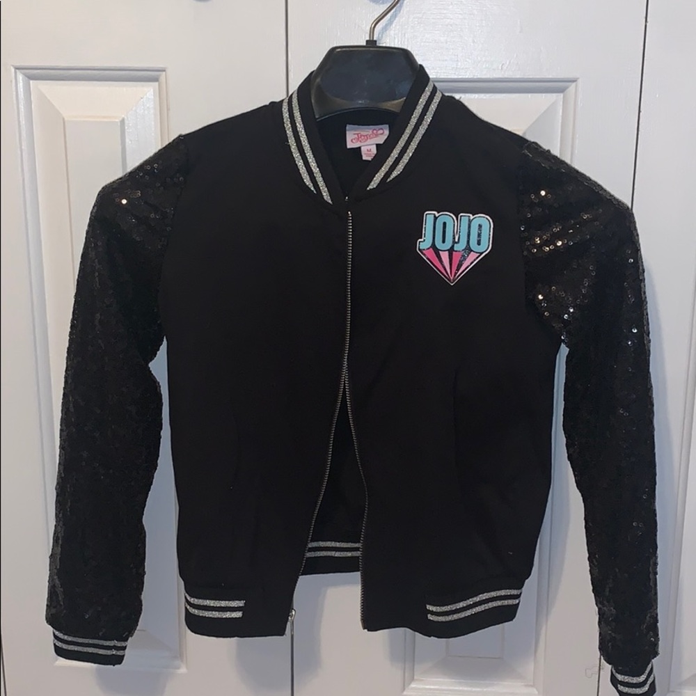 JoJo Siwa glitter sleeve zip up jacket